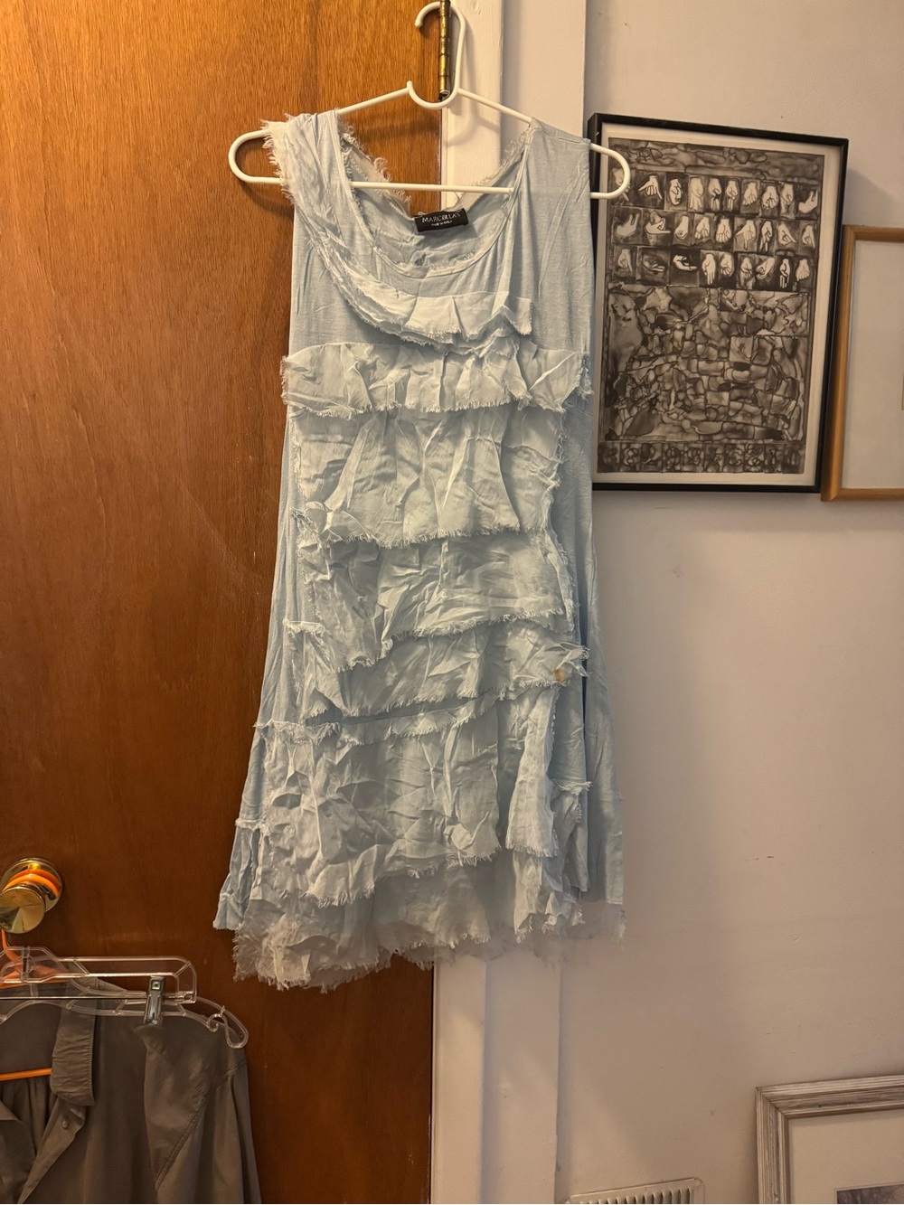Vintage Marcella’s Made in Italy raw Edge Silk aysymmetrical Dress Medium